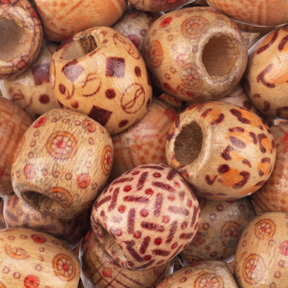 12mm Wooden Hair Beads