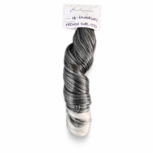 French Curl Braiding Hair - Silver Grey Ombre