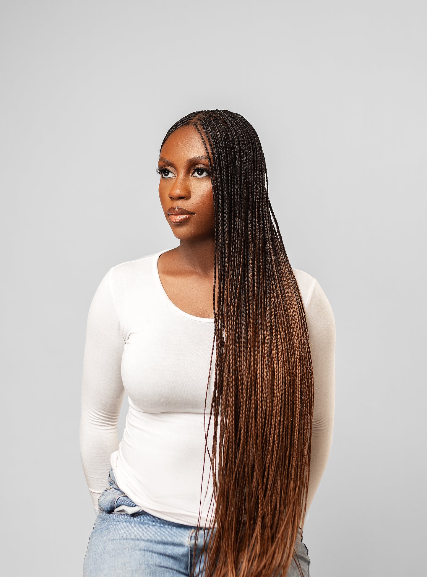 Bone Straight Synthetic Braiding Hair -Colour 1B-30 Ombre