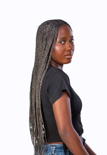 BraidBlends: Custom Mixed Kanakelon Braiding hair -Pearl Grey