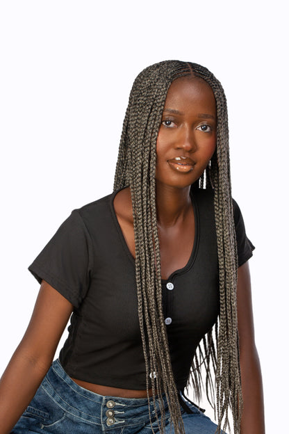 BraidBlends: Custom Mixed Kanakelon Braiding hair -Pearl Grey