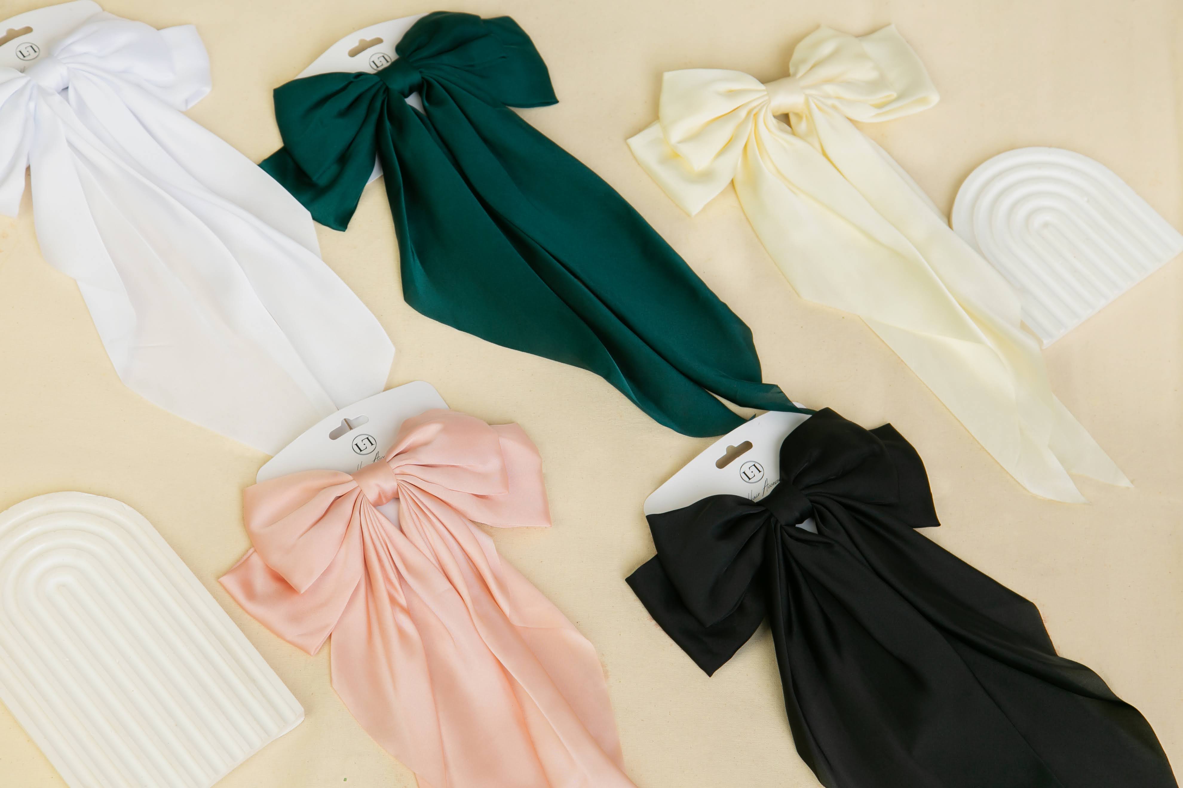 Satin Bow Hair Clips
