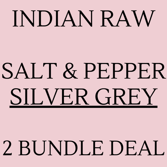 Indian RAW, Deep Wavy, Salt & Pepper- Silver Grey  2 Bundle Deal