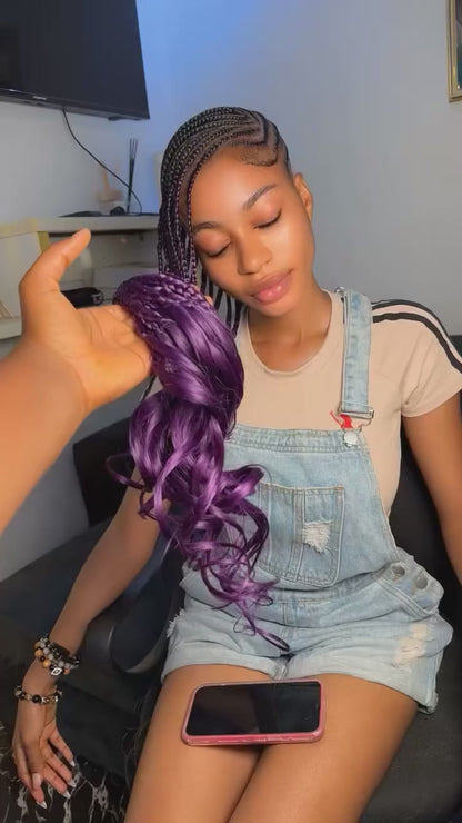 French Curl Braiding Hair -Purple Rain
