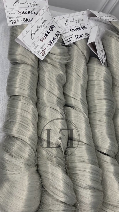 French Curl Braiding Hair - Silver Grey
