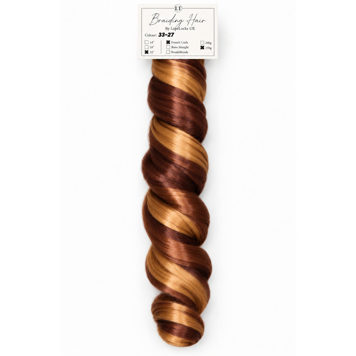 French Curl Braiding Hair - 33-27 2 colour mix