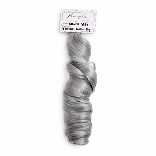 French Curl Braiding Hair - Silver Grey