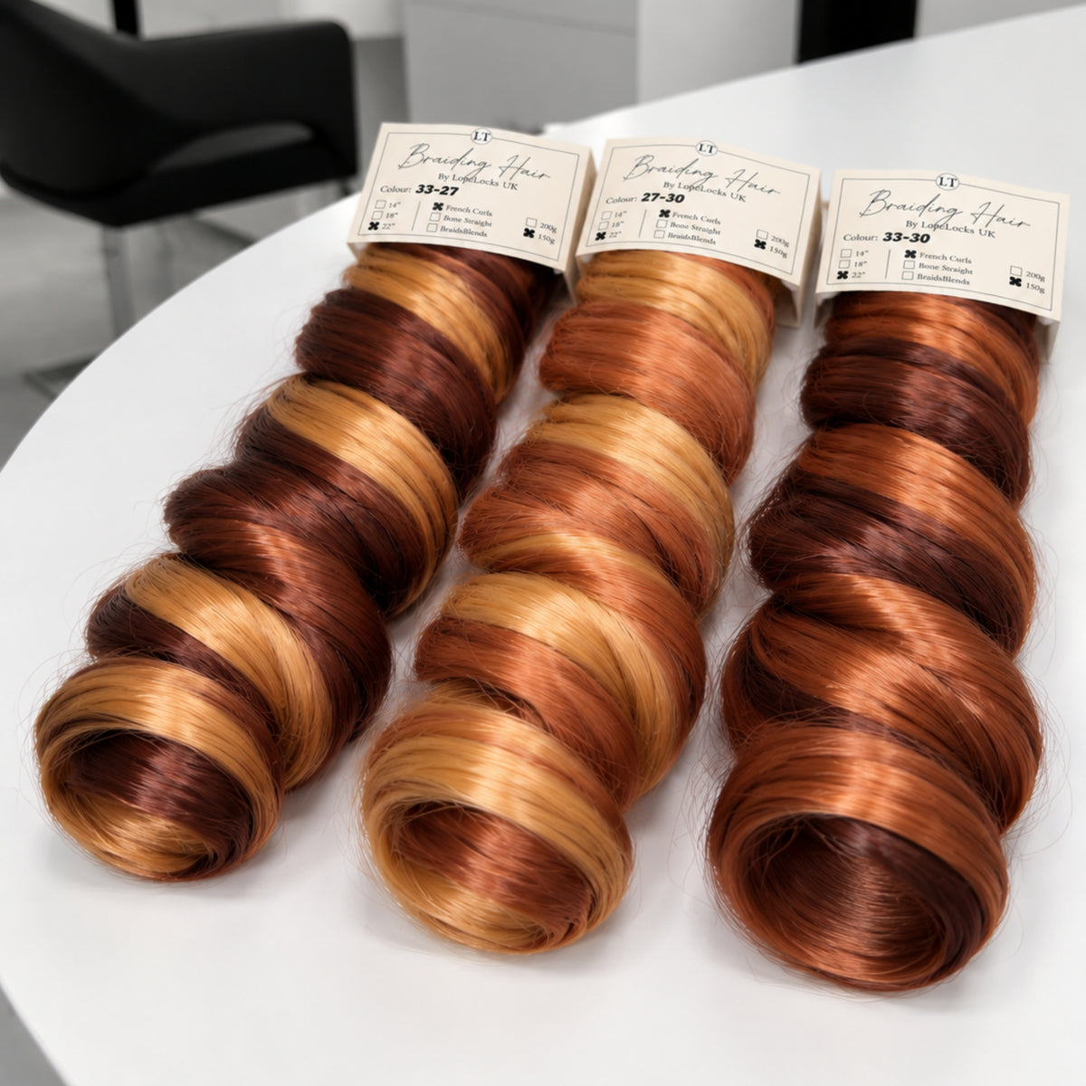 French Curl Braiding Hair - 27-30 2 colour mix