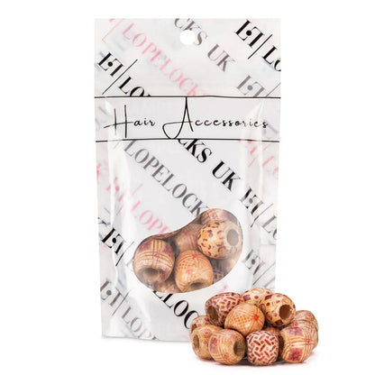 12mm Wooden Hair Beads